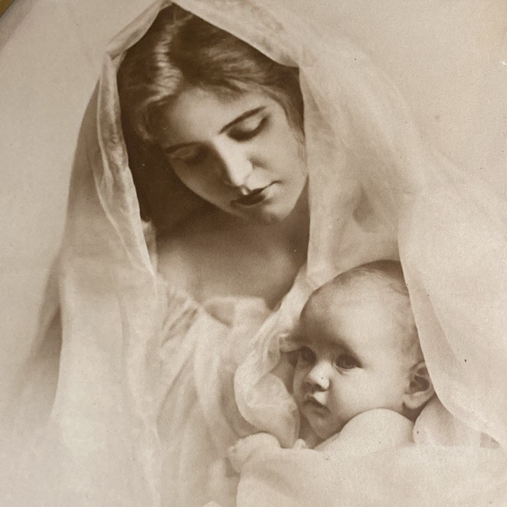 Antique 1899 Madonna And Child Knaffl Bros Art Print In Original Gold Oval Frame - Picture 2 of 8